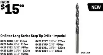 Blackwoods OnSite+ Long Series Step Tip Drills - Imperial 9/64 offer