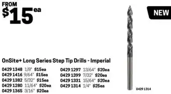 Blackwoods OnSite+ Long Series Step Tip Drills - Imperial 5/32 offer