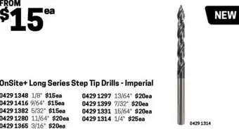 Blackwoods OnSite+ Long Series Step Tip Drills - Imperial 7/32 offer