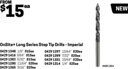 Blackwoods OnSite+ Long Series Step Tip Drills - Imperial 1/4 offer