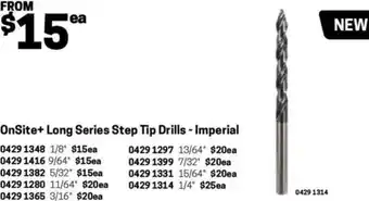 Blackwoods OnSite+ Long Series Step Tip Drills - Imperial 1/4 offer