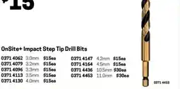 Blackwoods OnSite+ Impact Step Tip Drill Bits 10.5mm offer