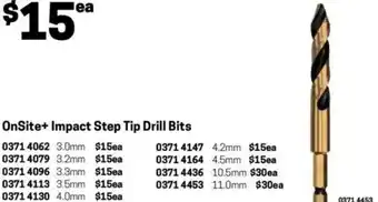 Blackwoods OnSite+ Impact Step Tip Drill Bits 11.0mm offer