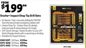 Blackwoods Onsite+ Impact Step Tip Drill Sets 16 Piece offer