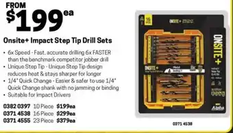 Blackwoods Onsite+ Impact Step Tip Drill Sets 23 piece offer