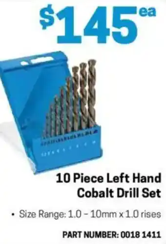 Blackwoods 10 Piece Left Hand Cobalt Drill Set offer