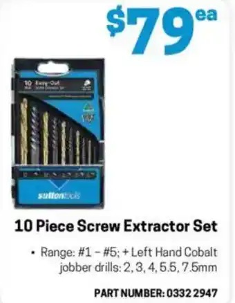 Blackwoods 10 Piece Screw Extractor Set offer