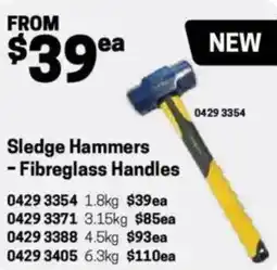 Blackwoods Sledge Hammers - Fibreglass Handles 4.5kg offer