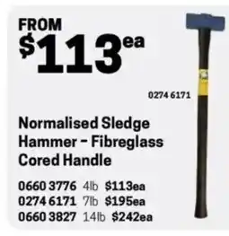 Blackwoods Normalised Sledge Hammer - Fibreglass Cored Handle 4lb offer