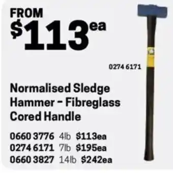 Blackwoods Normalised Sledge Hammer - Fibreglass Cored Handle 14lb offer