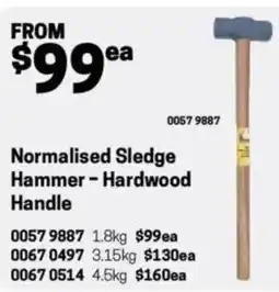 Blackwoods Normalised Sledge Hammer-Hardwood Handle 1.8kg offer