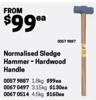 Blackwoods Normalised Sledge Hammer-Hardwood Handle 1.8kg offer