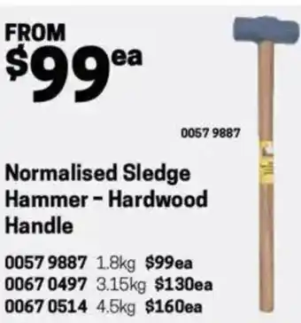 Blackwoods Normalised Sledge Hammer-Hardwood Handle 3.15kg offer