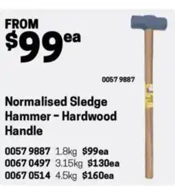 Blackwoods Normalised Sledge Hammer-Hardwood Handle 4.5kg offer