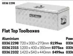 Blackwoods Flat Top Toolboxes Aluminium 720x300x270mm offer