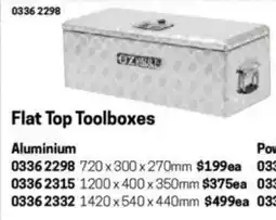 Blackwoods Flat Top Toolboxes Aluminium 1420x540x440mm offer