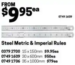 Blackwoods Steel Metric & Imperial Rules offer