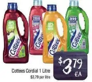 Foodworks Cottess Cordial 1 Litre offer