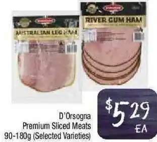 Foodworks D'Orsogna Premium Sliced Meats 90-180g offer