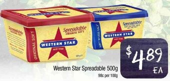 Foodworks Western Star Spreadable 500g offer