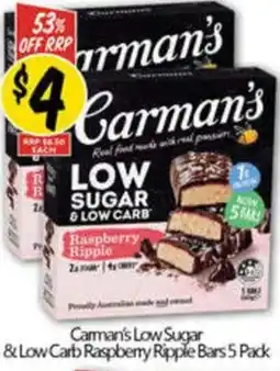 NQR Carman's Low Sugar & Low Carb Raspberry Ripple Bars offer