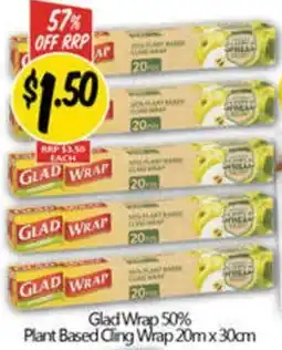 NQR Glad Wrap 50% Plant Based Cling Wrap offer