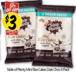 NQR Table of Plenty Mini Rice Cakes Dark Choc offer