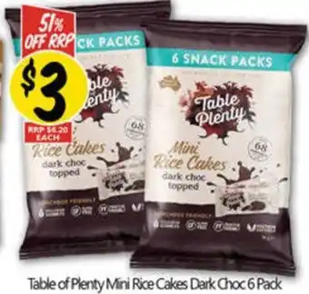 NQR Table of Plenty Mini Rice Cakes Dark Choc offer