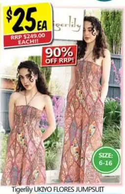 NQR Tigerlily ukiyo flores jumpsuit offer