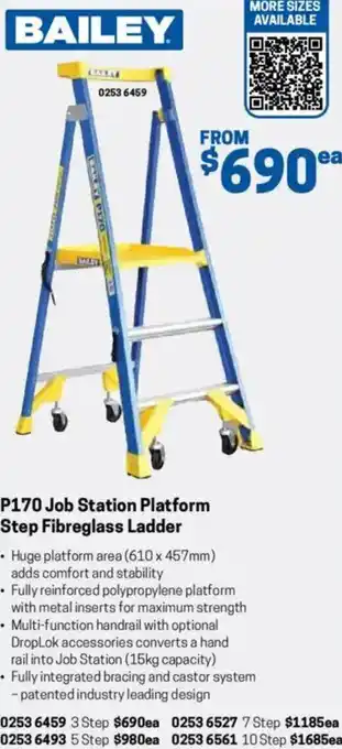 Blackwoods P170 Job Station Platform Step Fibreglass Ladder offer