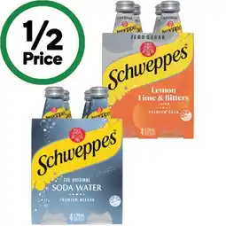 Woolworths Schweppes Mixers or Mineral Water 4 x 300ml offer