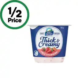 Woolworths Dairy Farmers Thick & Creamy Yoghurt 140-150g – From the Fridge offer