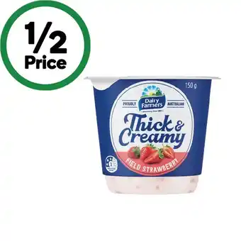 Woolworths Dairy Farmers Thick & Creamy Yoghurt 140-150g – From the Fridge offer