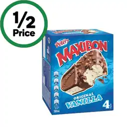 Woolworths Peters Maxibon 560ml Pk 4 – From the Freezer offer