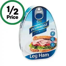 Woolworths Plumrose Leg Ham 450g offer