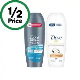 Woolworths Dove Roll On Deodorant 50ml offer