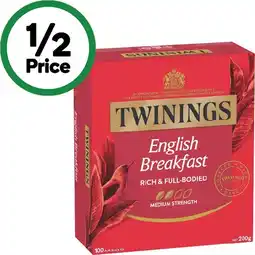 Woolworths Twinings Tea Bags Pk 80-100 offer