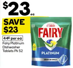 Woolworths Fairy Platinum Dishwasher Tablets offer