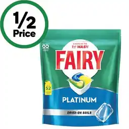 Woolworths Fairy Platinum Dishwasher Tablets Pk 52 offer