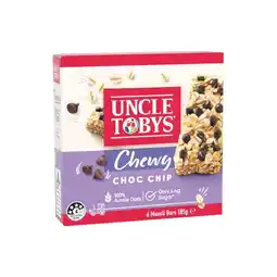 Woolworths Uncle Tobys Muesli Bars 145-185g Pk 5-6 offer