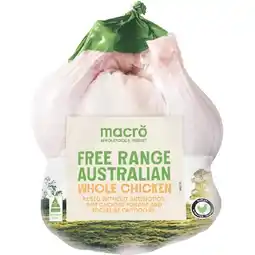 Woolworths Macro Free Range Australian Fresh Whole Plain RSPCA Approved Chicken offer