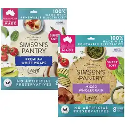 Woolworths Simson’s Pantry Wrap Varieties Pk 8 offer