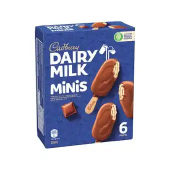 Woolworths Cadbury Ice Cream Sticks 300-360ml Pk 4-6 – From the Freezer offer