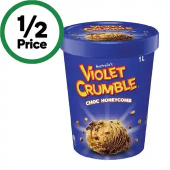 Woolworths Hershey’s, Reese’s or Violet Crumble Ice Cream 1 Litre – From the Freezer offer