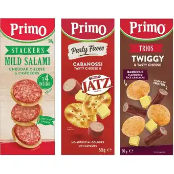 Woolworths Primo Stackers, Trios or Reserve 45-57g offer