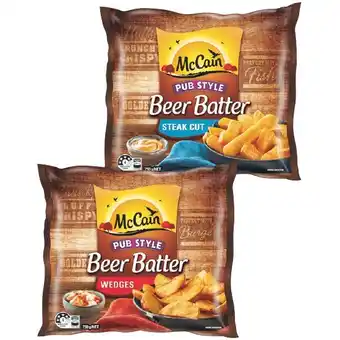 Woolworths McCain Beer Batter Chips or Wedges 750g offer