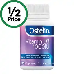 Woolworths Ostelin Vitamin D3 1000IU Capsules Pk 130‡ offer