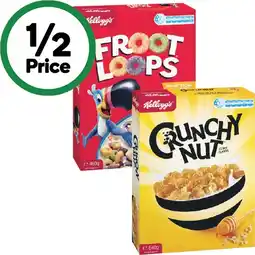 Woolworths Kellogg’s Froot Loops 460g or Crunchy Nut Corn Flakes 640g offer