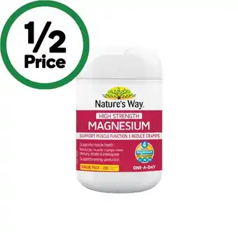 Woolworths Nature’s Way High Strength Magnesium Tablets Pk 250‡ offer