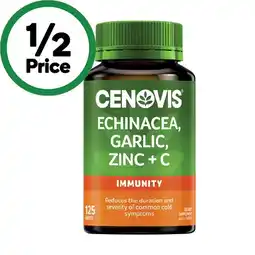 Woolworths Cenovis Echinacea, Garlic, Zinc and Vitamin C Tablets Pk 125 offer